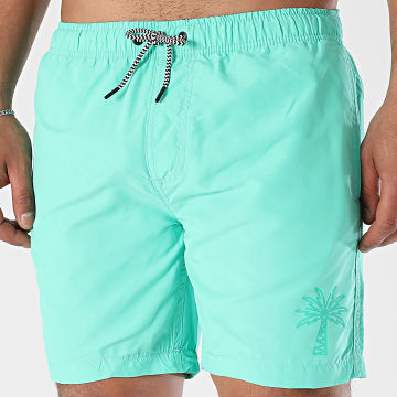 Luxury Lovers - Shorts de baño Palm LA Shine Verde pastel