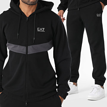 EA7 Emporio Armani - Ensemble Sweat Capuche Zippé Et Pantalon Jogging 7M000283-AF12660 Noir