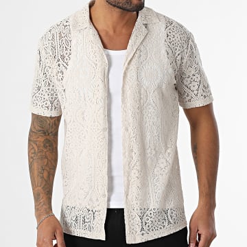 Frilivin - Chemise Manches Courtes Ajourée 098 Beige
