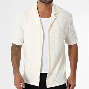 Frilivin - Chemise Manches Courtes Texturée 053 Beige Clair