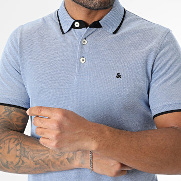 Jack And Jones - Paulos Polo Korte Mouw Glanzend Lichtblauw