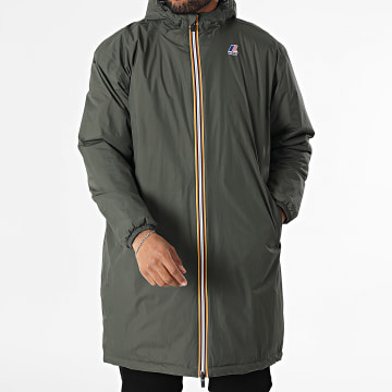 K-Way - Parka Longue Le Vrai 4.0 Eiffel East Warm Vert Kaki