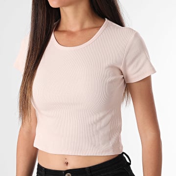 Teddy Smith - Camiseta de mujer Rema IC31000034D Crop Tee Rosa claro