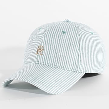 Tommy Hilfiger - Casquette A Rayures Premium Beach 7141 Vert Blanc