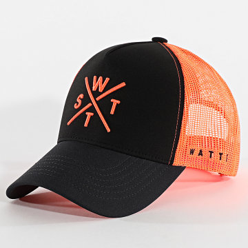 Watts - Trucker Tribe Cap Negro Naranja Fluo