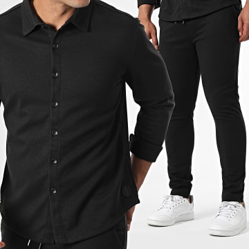 Zelys Paris - Ensemble Chemise Manches Longues Et Pantalon Giggy Noir