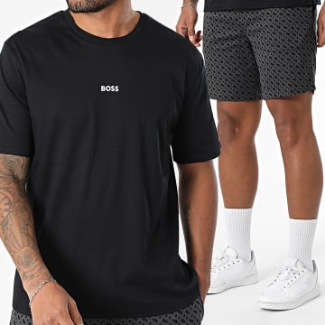BOSS - Ensemble Tee Shirt Et Short Jogging Relax 50540613 Noir Gris Anthracite