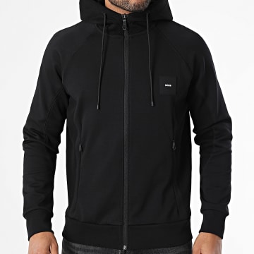 BOSS - Sweat Zippé Capuche Saggy Rib 50537204 Noir