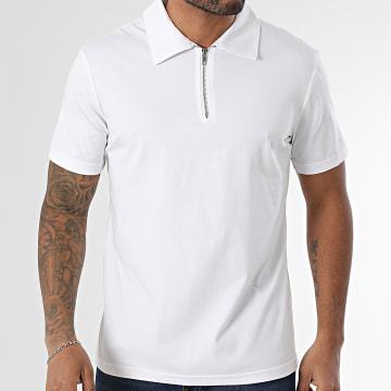 Frilivin - Polo Manches Courtes Col Zippé T60 Blanc