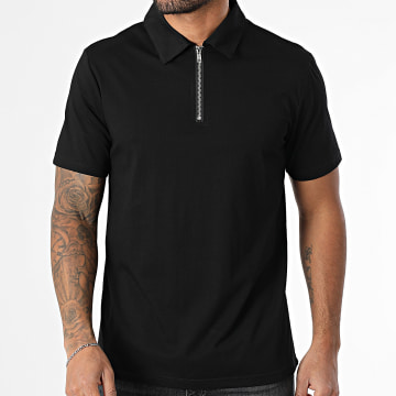 Frilivin - Poloshirt met korte mouwen en rits T60 Zwart