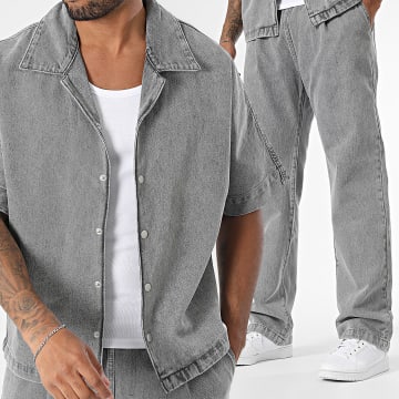 Frilivin - Ensemble Chemise Jean Manches Courtes Et Jean 506 Gris