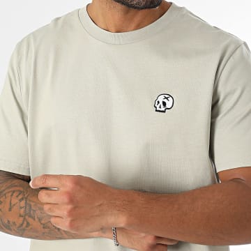 Luxury Lovers - Tee Shirt Oversize Grande Ricamo Teschio Beige Stone
