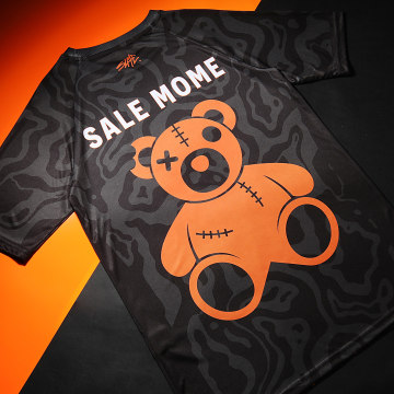 Sale Môme Paris - Orsacchiotto da collezione in maglia nera arancione