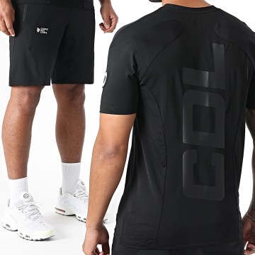 Comme Des Loups - Set di pantaloncini da jogging e maglietta sportiva nera Fighter
