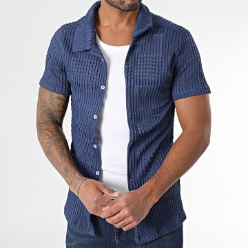 Frilivin - 760 Navy Korte Mouw Overhemd