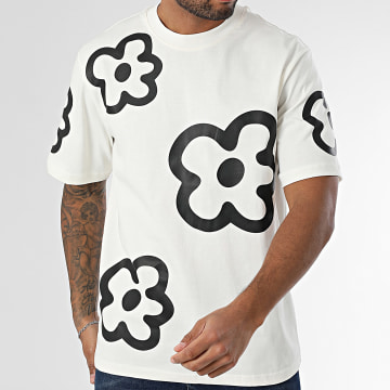 Frilivin - Tee Shirt Oversize 08C Blanc Noir Floral