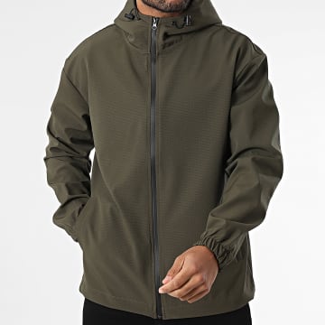 ADJ - 425 Giacca con cappuccio con zip verde cachi