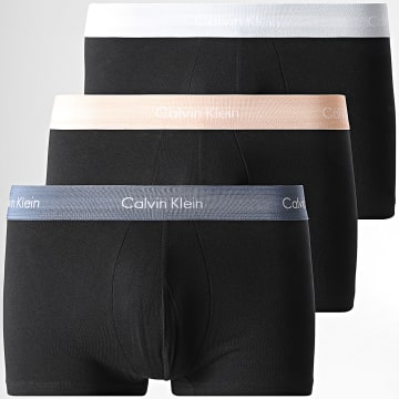 Calvin Klein - Lot De 3 Boxers U2664G Noir Bleu Marine Bleu Clair Saumon