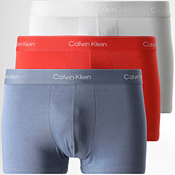 Calvin Klein - Lot De 3 Boxers LV00NB4392 Bleu Marine Gris Clair Orange