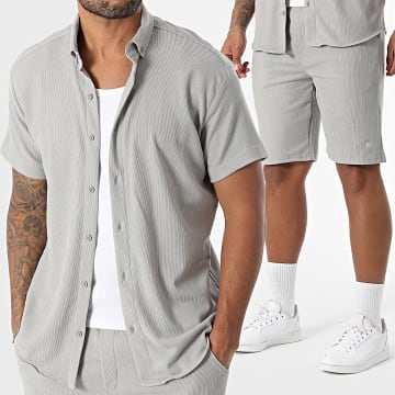 Classic Series - Ensemble Chemise Manches Courtes Et Short Jogging Texturé 004 Gris
