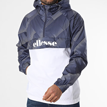 Ellesse - Coupe-Vent Capuche Zippé Fiorisa SXZ21902 Blanc Bleu Marine
