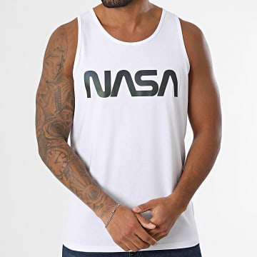 NASA - Worm Black Rainbow Tanktop Iridescent Reflective White
