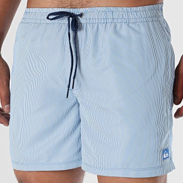 Quiksilver - Gestreifte Badeshorts Everyday Solid Volley EQYJV04120 Marineblau Weiß