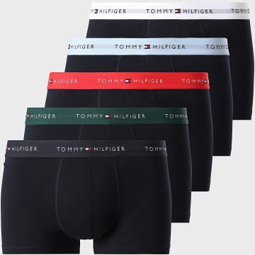 Tommy Hilfiger - Lot De 5 Boxers 3061 Bleu Marine Rouge Vert Bleu Clair Blanc