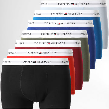 Tommy Hilfiger - Lot De 7 Boxers 3472 Noir Vert Kaki Bleu Orange Bordeaux