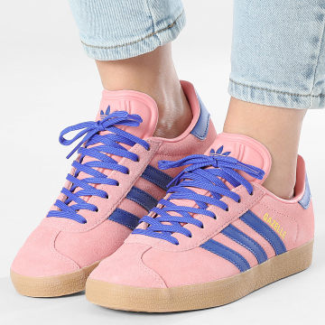 Adidas Originals - Baskets Femme Gazelle W JH7213 Semi Pink Spark Lucid Blue Pure Sulfur