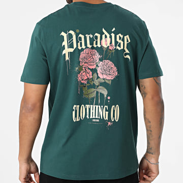 Luxury Lovers - Tee Shirt Oversize Large Paradise Roses Clothing Vert Bouteille
