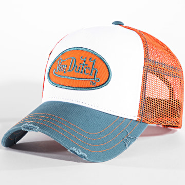 Von Dutch - Casquette Trucker Summer Blanc Orange Bleu Canard