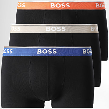 BOSS - Lot De 3 Boxers Power 50531684 Noir Orange Beige Bleu Roi