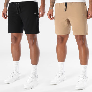 BOSS - Lot 2 Shorts Jogging Mix And Match 50515367 50515314 Noir Marron Clair