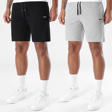 BOSS - Lote de 2 pantalones cortos Jogging Mix And Match 50515367 Negro Gris Heather