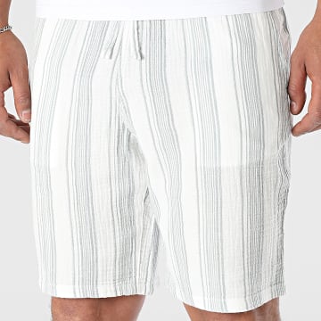 Jack And Jones - Short Jogging A Rayures Jaiden Patras Blanc Vert