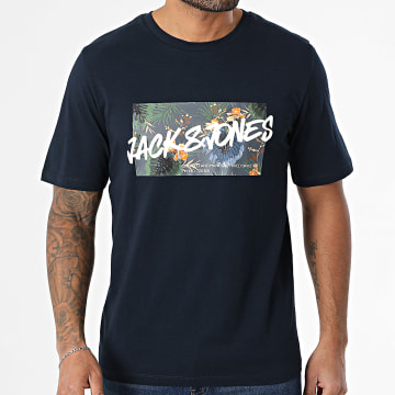 Jack And Jones - Maglietta Hawaii Shape Navy
