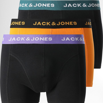Jack And Jones - Ben Solid Boxerset van 3 Zwart Oranje Paars Groen