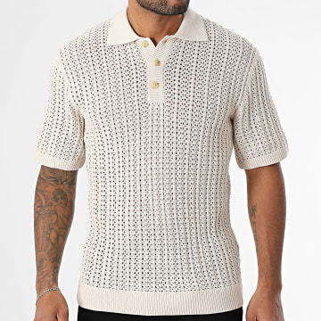 Jack And Jones - Joel Beige - Polo a manica corta a righe