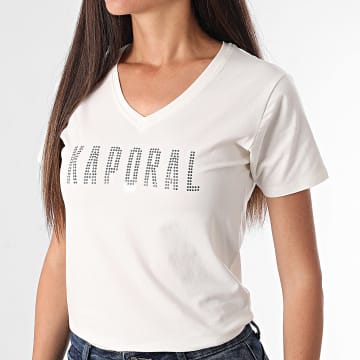 Kaporal - Tee Shirt Col V Femme Emel Ecru