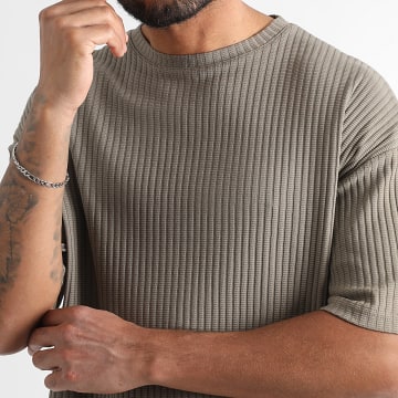 LBO - Tee Shirt Oversize Large Texturé 3780 Marron