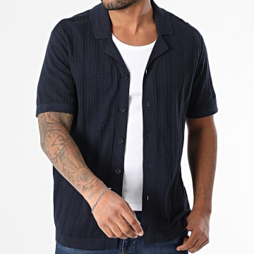 Produkt - Dave marineblauw mesh shirt met korte mouwen