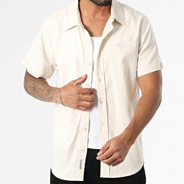 American People - Kersen Beige Korte Mouw Shirt