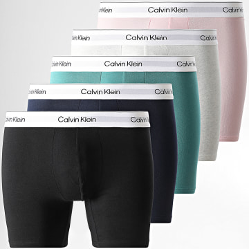 Calvin Klein - Lot De 5 Boxers Brief 4395 Noir Beige Chiné Rose Bleu Marine Turquoise