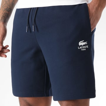 Lacoste - Short Jogging Regular Fit Logo Crocodile Bleu Marine