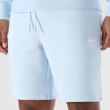 Lacoste - Short Jogging Regular Fit Logo Crocodile Bleu Clair