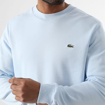 Lacoste - Sweat Crewneck Classic Fit Logo Crocodile Brodé Bleu Clair