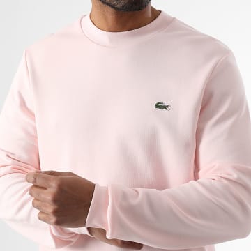 Lacoste - Sweat Crewneck Classic Fit Logo Crocodile Brodé Rose
