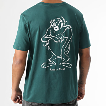 Looney Tunes - Oversize Tee Shirt Large Taz Back Bottle Green