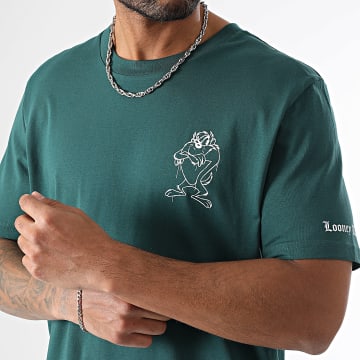 Looney Tunes - Camiseta Oversize Grande Pequeña Taz Verde Botella